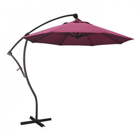 Bayside Series 9' Cantilever with Bronze Aluminum Pole and Ribs 360 Rotation Tilt Crank Lift and Sunbrella 2A Hot Pink Fabric