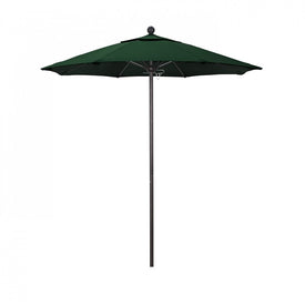 Venture Series 7.5' Patio Umbrella with Bronze Aluminum Pole Fiberglass Ribs Push Lift and Sunbrella 1A Forest Green Fabric
