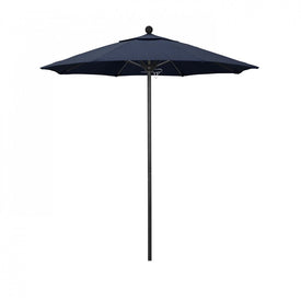 Venture Series 7.5' Patio Umbrella with Stone Black Aluminum Pole Fiberglass Ribs Push Lift and Sunbrella 1A Spectrum Indigo Fabric