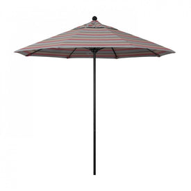 Venture Series 9' Patio Umbrella with Stone Black Aluminum Pole Fiberglass Ribs Push Lift and Sunbrella 1A Gateway Blush Fabric