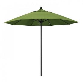 Venture Series 9' Patio Umbrella with Stone Black Aluminum Pole Fiberglass Ribs Push Lift and Sunbrella 1A Spectrum Cilantro Fabric