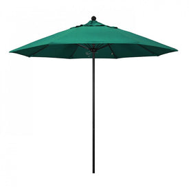 Venture Series 9' Patio Umbrella with Stone Black Aluminum Pole Fiberglass Ribs Push Lift and Sunbrella 1A Spectrum Aztec Fabric