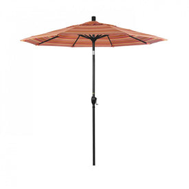 Pacific Trail Series 7.5' Patio Umbrella with Stone Black Aluminum Pole and Ribs Push Button Tilt Crank Lift and Sunbrella 1A Dolce Mango Fabric