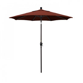 Pacific Trail Series 7.5' Patio Umbrella with Bronze Aluminum Pole and Ribs Push Button Tilt Crank Lift and Sunbrella 2A Terracotta Fabric