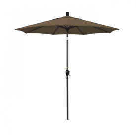 Pacific Trail Series 7.5' Patio Umbrella with Bronze Aluminum Pole and Ribs Push Button Tilt Crank Lift and Olefin Woven Sesame Fabric