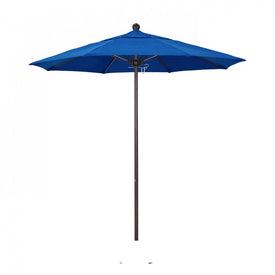 Venture Series 7.5' Patio Umbrella with Bronze Aluminum Pole Fiberglass Ribs Push Lift and Sunbrella 1A Pacific Blue Fabric