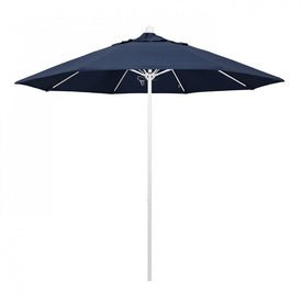 Venture Series 9' Patio Umbrella with Matted White Aluminum Pole Fiberglass Ribs Push Lift and Sunbrella 1A Spectrum Indigo Fabric