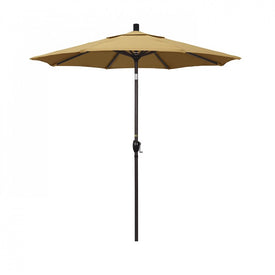 Pacific Trail Series 7.5' Patio Umbrella with Bronze Aluminum Pole and Ribs Push Button Tilt Crank Lift and Sunbrella 1A Wheat Fabric