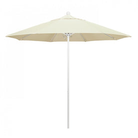 Venture Series 9' Patio Umbrella with Matted White Aluminum Pole Fiberglass Ribs Push Lift and Sunbrella 1A Canvas Fabric