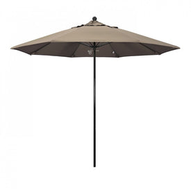 Oceanside Series 9' Patio Umbrella with Fiberglass Pole Fiberglass Ribs Push Lift and Sunbrella 1A Taupe Fabric