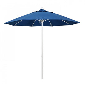 Venture Series 9' Patio Umbrella with Matted White Aluminum Pole Fiberglass Ribs Push Lift and Sunbrella 1A Regatta Fabric