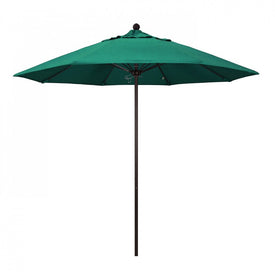 Venture Series 9' Patio Umbrella with Bronze Aluminum Pole Fiberglass Ribs Push Lift and Sunbrella 1A Spectrum Aztec Fabric