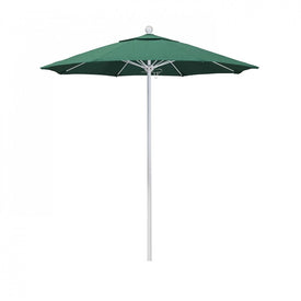 Venture Series 7.5' Patio Umbrella with Matted White Aluminum Pole Fiberglass Ribs Push Lift and Sunbrella 1A Spectrum Aztec Fabric