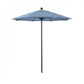 Venture Series 7.5' Patio Umbrella with Stone Black Aluminum Pole Fiberglass Ribs Push Lift and Sunbrella 1A Dolce Oasis Fabric