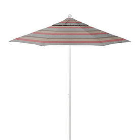 Venture Series 7.5' Patio Umbrella with Matted White Aluminum Pole Fiberglass Ribs Push Lift and Sunbrella 1A Gateway Blush Fabric