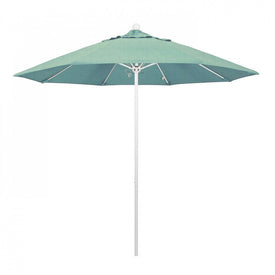 Venture Series 9' Patio Umbrella with Matted White Aluminum Pole Fiberglass Ribs Push Lift and Sunbrella 1A Spa Fabric