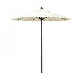 Venture Series 7.5' Patio Umbrella with Stone Black Aluminum Pole Fiberglass Ribs Push Lift and Sunbrella 1A Canvas Fabric
