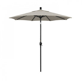 Pacific Trail Series 7.5' Patio Umbrella with Stone Black Aluminum Pole and Ribs Push Button Tilt Crank Lift and Olefin Woven Granite Fabric