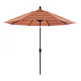 Pacific Trail Series 9' Patio Umbrella with Bronze Aluminum Pole and Ribs Push Button Tilt Crank Lift and Sunbrella 1A Dolce Mango Fabric