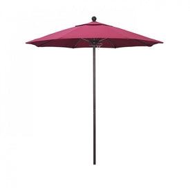 Venture Series 7.5' Patio Umbrella with Bronze Aluminum Pole Fiberglass Ribs Push Lift and Sunbrella 2A Hot Pink Fabric