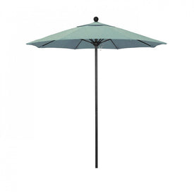 Venture Series 7.5' Patio Umbrella with Stone Black Aluminum Pole Fiberglass Ribs Push Lift and Sunbrella 1A Spa Fabric