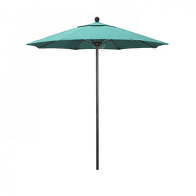 Venture Series 7.5' Patio Umbrella with Bronze Aluminum Pole Fiberglass Ribs Push Lift and Sunbrella 1A Aruba Fabric