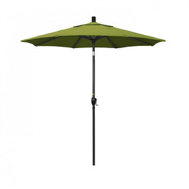 Pacific Trail Series 7.5' Patio Umbrella with Stone Black Aluminum Pole and Ribs Push Button Tilt Crank Lift and Olefin Kiwi Fabric