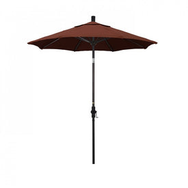 Sun Master Series 7.5' Patio Umbrella with Bronze Aluminum Pole Fiberglass Ribs Collar Tilt Crank Lift and Sunbrella 2A Henna Fabric
