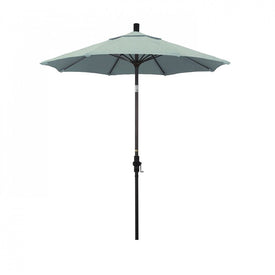Sun Master Series 7.5' Patio Umbrella with Bronze Aluminum Pole Fiberglass Ribs Collar Tilt Crank Lift and Sunbrella 1A Spa Fabric