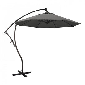 Bayside Series 9' Cantilever with Bronze Aluminum Pole and Ribs 360 Rotation Tilt Crank Lift and Sunbrella 1A Charcoal Fabric