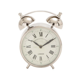 Silver Stainless Steel Double Bell Alarm Clock