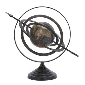 Black Aluminum Armillary Globe