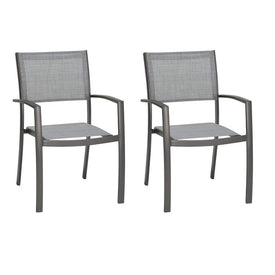 Solana Outdoor Aluminum Arm Dining Chairs Set of 2