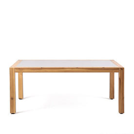 Sienna Outdoor Coffee Table with Teak Finish and Stone Top