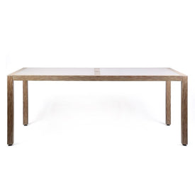 Sienna Outdoor Eucalyptus Dining Table with Teak Finish and Concrete Top