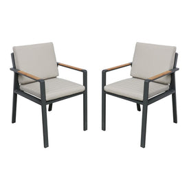 Nofi Outdoor Patio Dining Chairs with Cushions Set of 2