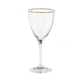 Sensa 9 Oz Wine Glass - Clear with Golden Rim - Set of 6
