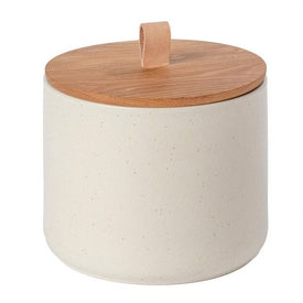 Pacifica 8" Canister with Oak Wood Lid - Vanilla