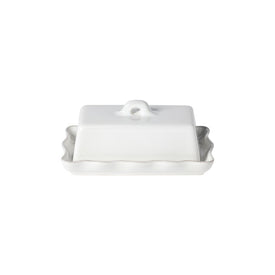 Cook & Host 8" Rectangular Butter Dish with Lid - White