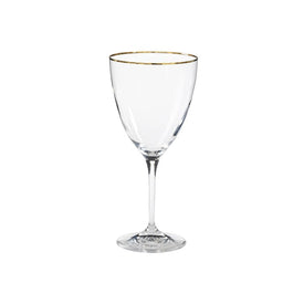 Sensa 14 Oz Water Glass - Clear with Golden Rim - Set of 6