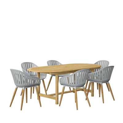 Product Image: SCDIANOVSM-6CANNESGR-LOT Outdoor/Patio Furniture/Patio Dining Sets