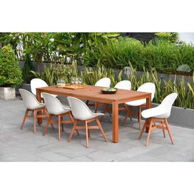 Product Image: ALA-8LAUSWHT-DK Outdoor/Patio Furniture/Patio Dining Sets