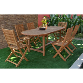 Amazonia Teak Seven-Piece Oval Patio Dining Set