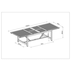 LEYLOT-10LIBERARMGRGR Outdoor/Patio Furniture/Patio Dining Sets