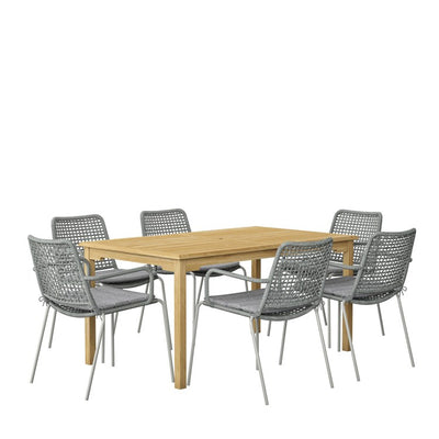 Product Image: SCMALREC-6OBERONGR-GR-OUT Outdoor/Patio Furniture/Patio Dining Sets