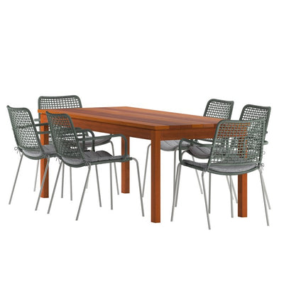 Product Image: BT265-6OBERONGR-GR-OUT Outdoor/Patio Furniture/Patio Dining Sets