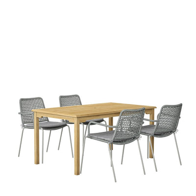 Product Image: SCMALREC-4OBERONGR-GR-OUT Outdoor/Patio Furniture/Patio Dining Sets
