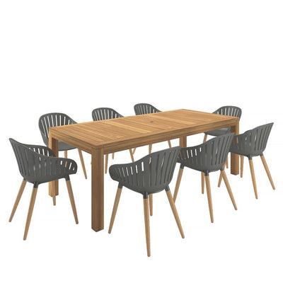 Product Image: SCRINRECBIG-8CANNESGR-LOT Outdoor/Patio Furniture/Patio Dining Sets