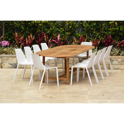 Product Image: SCDIANOVAL-10VALSIDEWHT Outdoor/Patio Furniture/Patio Dining Sets