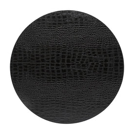 Club Placemats Collection Polyurethane Round Placemat - Black - Set of 6